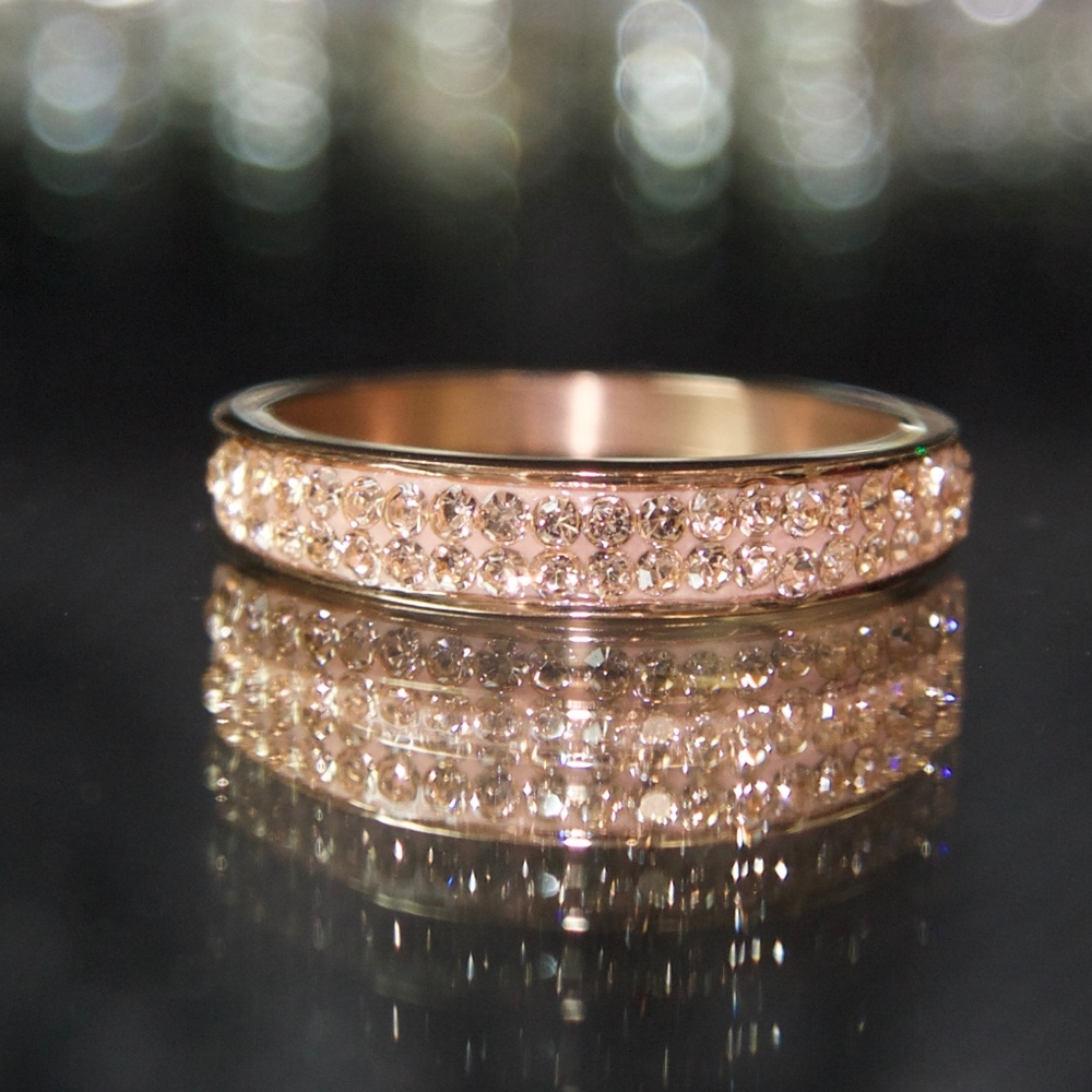 "Chocolate" Gold Dipped Swarovski Ring